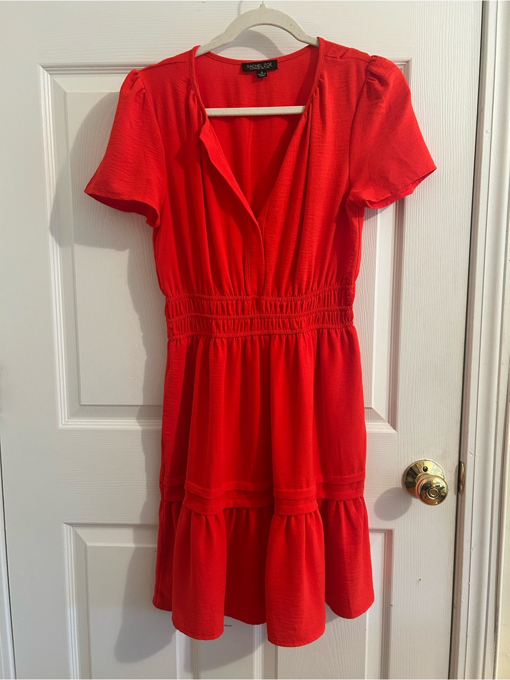 Rachel Zoe Vibrant Red Short Sleeve V-Neck Dress 👗